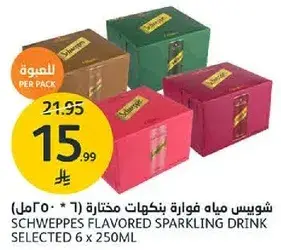 شويبس مياه فواره بنكهات مختاره (6 * 250 مل)