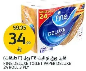 Fine Deluxe Toilet Paper 24 Roll 3 Ply