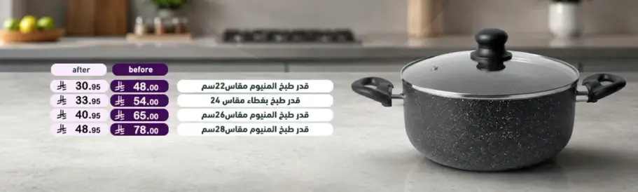قدر المنيوم 22سم