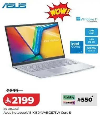 Asus Notebook 15 with 16GB RAM and 512GB SSD.