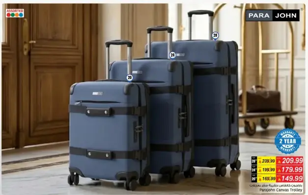 Para John Canvas Trolley Bag - Set of 3