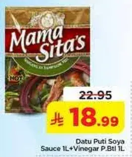 Datu Puti Soya Sauce 1L+Vinegar P.Btl 1L