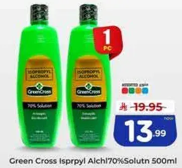 Green Cross Isopropyl Alcohol 70% Solution 500ml