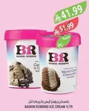 Baskin Robbins ice cream assorted flavors.