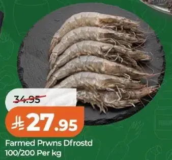 Farmed Prawns Defrosted Per kg
