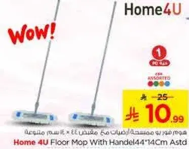 Home 4U Floor Mop With Handle 44*14Cm Astd