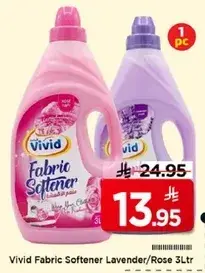 Vivid Fabric Softener Lavender/Rose 3L