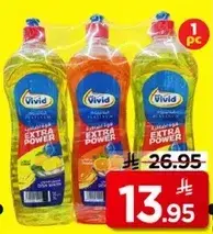 Vivid Dishwashing Liquid Extra Power 3 Pack