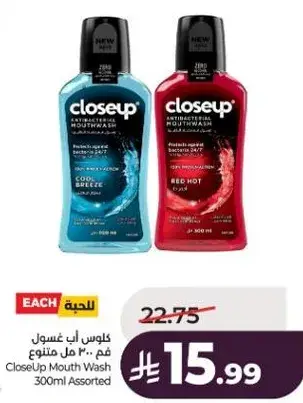CloseUp Mouth Wash 300ml Assorted