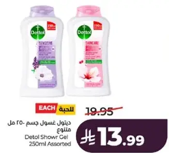 Dettol Shower Gel 250ml Assorted