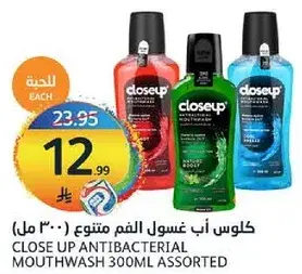 Close Up Antibacterial Mouthwash 300ml Assorted