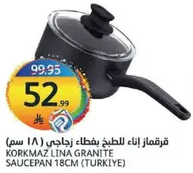 قرطماز اناء للطهي بغطاء زجاجي (18 سم)