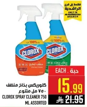 CLOROX SPRAY CLEANER 750 ML ASSORTED