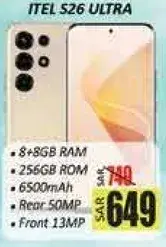 ITEL S26 Ultra with 8GB RAM and 256GB ROM.
