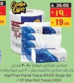 Anti-Finex Facial Tissue 19X300 Single Set + CF Maxi Roll Tissue 200M