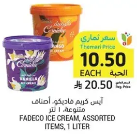 Fadeco Ice Cream, assorted items, 1 liter.