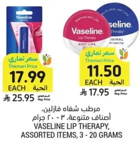 مرطب شفاه فازلين، اصناف متنوعه، 3 - 20 جرام.