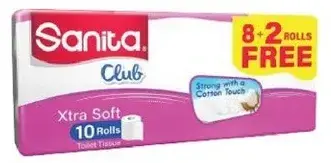 Sanita Club Toilet Tissue, 10 rolls.