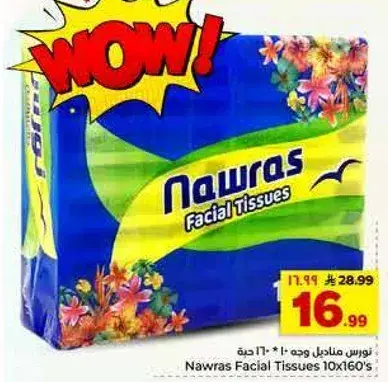 Nawras Facial Tissues 10x160's.
