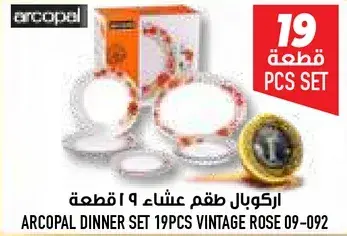 Arcopal dinner set 19 pieces vintage rose.