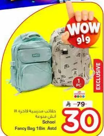 حقيبه مدرسيه فاخره 18 انش متنوعه