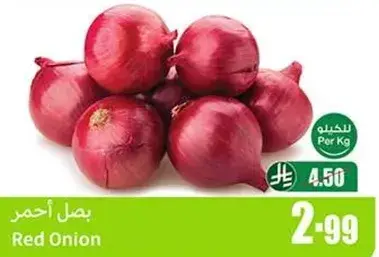 بصل احمر، يباع بالكيلو.