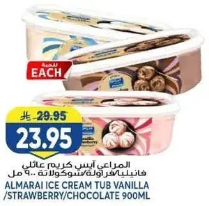 ALMARAI ICE CREAM TUB VANILLA / STRAWBERRY / CHOCOLATE 900ML