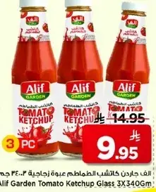 Alif Garden Tomato Ketchup Glass 3X340G