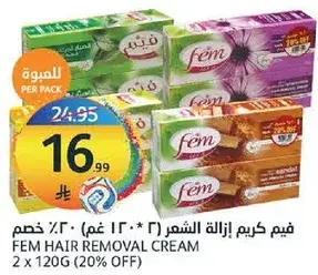 Fem Hair Removal Cream 2 x 120g