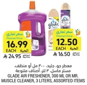 معطر جو، جليد، 300 مل او منظف مستر مصل، 3 لتر