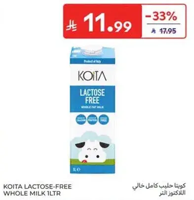 KOITA LACTOSE-FREE WHOLE MILK 1LTR