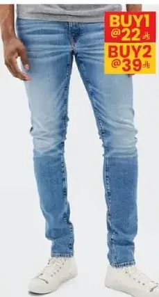 Men's blue jeans.
