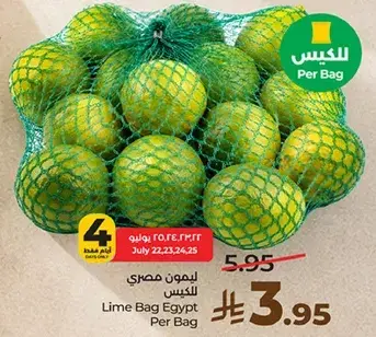 Limes in a bag from Egypt.