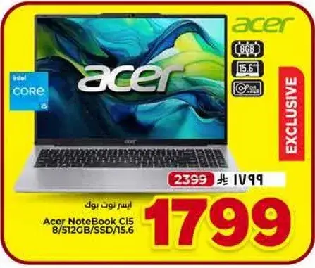Acer Notebook Ci5 8/512GB/SSD/15.6