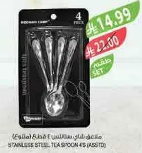 Stainless steel tea spoon set of 4.