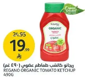 ريغانو كاتشب طماطم عضوي 490 غم