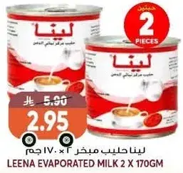 لينا حليب مبخر 2 × 170 جرام