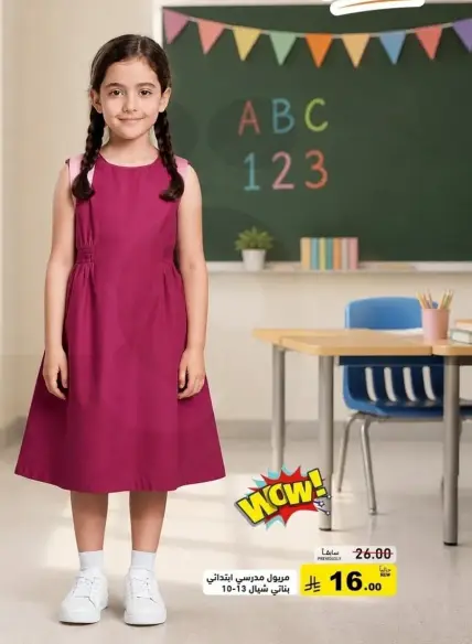 School dress for girls, sizes 10-13.