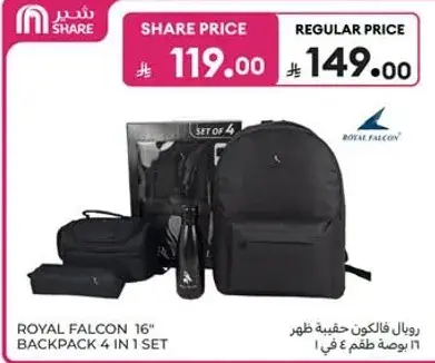 Royal Falcon 16" Backpack 4 in 1 Set