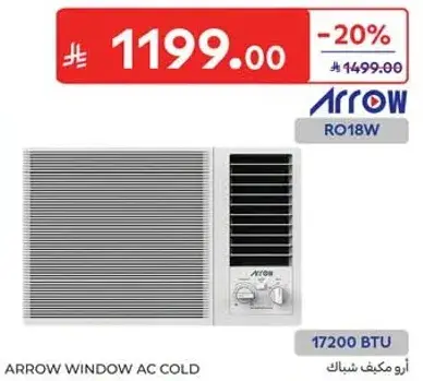 Arrow Window AC Cold with 17200 BTU cooling capacity.