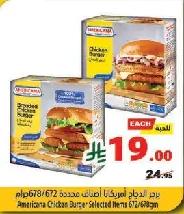 Americana Chicken Burger Selected Items 672/678gm