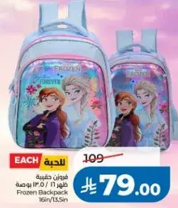 Frozen backpack 16in/13.5in.
