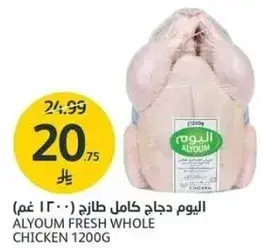 Alyoum Fresh Whole Chicken 1200g