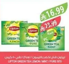 ليبتون شاي اخضر بالليمون / نعناع