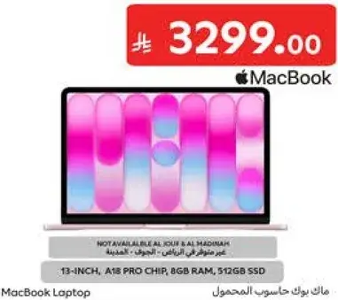MacBook Laptop, 13-INCH, A18 PRO CHIP, 8GB RAM, 512GB SSD