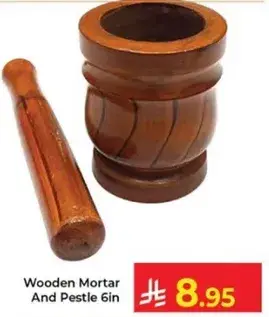 Wooden Mortar And Pestle 6in