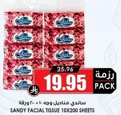 ساندي مناديل وجه 10×200 ورقه
