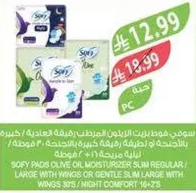 SOFY PADS OLIVE OIL MOISTURIZER SLIM REGULAR