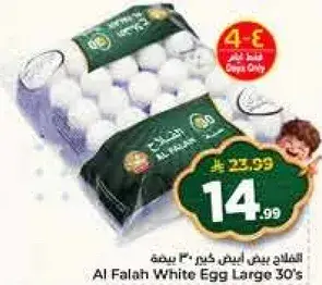 الفلاح بيض ابيض كبير 30 بيضه