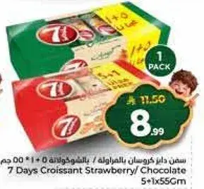 7 Days Croissant Strawberry/Chocolate 5*1